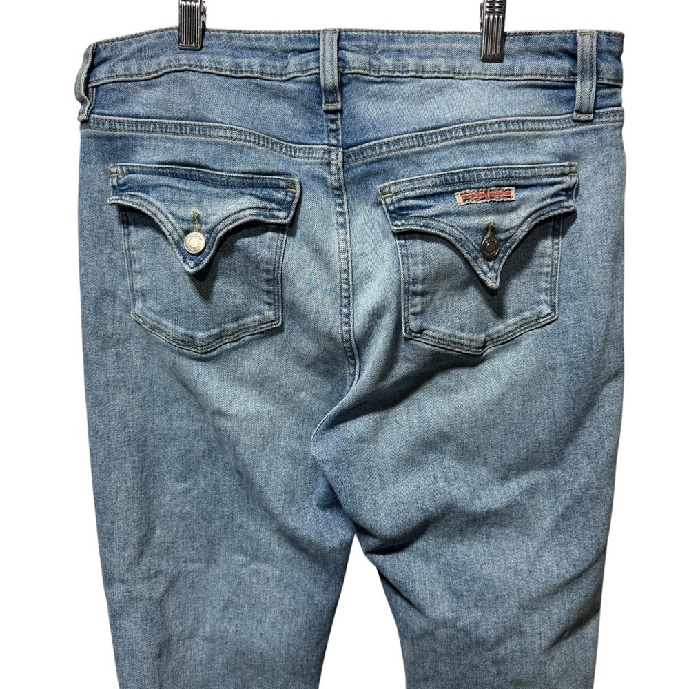 Hudson Collin Mid Rise Skinny Flap Pocket Jeans Size 32 Light Wash Denim Stretch - Picture 3 of 13